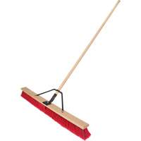Push Broom with Braced Handle, 36", Medium, PVC Bristles Quali-T-Solutions