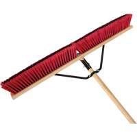 Push Broom with Braced Handle, 36", Medium, PVC Bristles Quali-T-Solutions