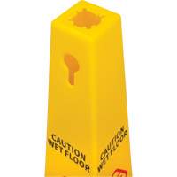 C&ocirc;ne d'avertissement de plancher mouill&eacute;, Bilingue avec pictogramme Quali-T-Solutions