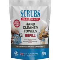 Recharge d'essuie-mains nettoyants, 72 lingettes, 10" x 12" Quali-T-Solutions