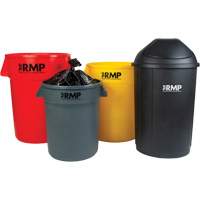 Bac &agrave; d&eacute;chets demi-rond avec couvercle, Poly&eacute;thyl&egrave;ne, 21 gal. US Quali-T-Solutions