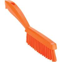 Narrow Hand Brush with Short Handle, Extra Stiff Bristles, 11-4/5" Long, Orange Quali-T-Solutions