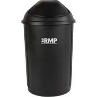 Bac &agrave; d&eacute;chets demi-rond avec couvercle, Poly&eacute;thyl&egrave;ne, 21 gal. US Quali-T-Solutions