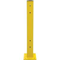 Poteau double pour barri&egrave;re de s&eacute;curit&eacute;, Acier, 5" lo x 44" h, Jaune s&eacute;curit&eacute; OSHA Quali-T-Solutions