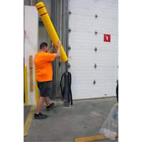 Capuchon en poly&eacute;thyl&egrave;ne pour borne de protection, 4-1/2" dia. x 52" l, Rouge/Jaune Quali-T-Solutions