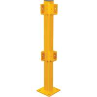 Corner Post for Light-Duty Guard Rails, Steel, 42" H, Safety Yellow Quali-T-Solutions