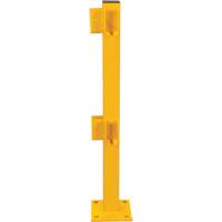 Corner Post for Light-Duty Guard Rails, Steel, 42" H, Safety Yellow Quali-T-Solutions
