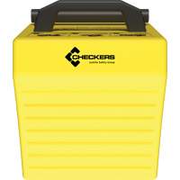 Cale de roue ultra-robuste pour l'exploitation mini&egrave;re Checkers Safety, PEHD, Jaune, 14-1/2" la x 17-1/2" p x 16" h Quali-T-Solutions
