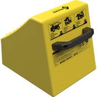 Cale de roue ultra-robuste pour l'exploitation mini&egrave;re Checkers Safety sans support, PEHD, Jaune, 14-1/2" la x 17-1/2" p x 16" h Quali-T-Solutions