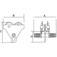 Adjustable Trolley with Safety Plates, 1000 lbs. (0.5 tons) Quali-T-Solutions