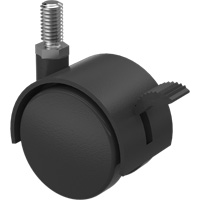 Twin Wheel Caster (300/400 Series), Swivel with Brake, 2" (51 mm) Dia., 75 lbs. (34 kg.) Capacity Quali-T-Solutions