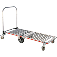 Chariot &agrave; plateforme repliable &agrave; six roues, Aluminium, 1550 lb, 61-7/8" lo x 23-1/4" la, Hauteur 39" Quali-T-Solutions