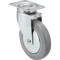 Roulette, Pivotant, 3" (76 mm), Caoutchouc, 125 lb (57 kg) Quali-T-Solutions