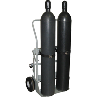 Four-Wheel Cylinder Hand Trucks, Pneumatic Wheels, 28" W x 6" L Base, 1000 lbs. Quali-T-Solutions