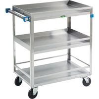 Guard Rail Carts, 3 Tiers, 19" W x 34-3/4" H x 31" D, 500 lbs. Capacity Quali-T-Solutions