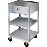 Stainless Steel Equipment Stands, 300 lbs. Capacity, Stainless Steel, 16-3/4" x W, 30-1/8" x H, 18-3/4" D, 1 Drawers Quali-T-Solutions