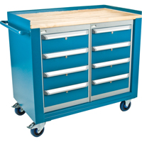 Industrial Duty Mobile Service Workbenches, Wood Surface Quali-T-Solutions