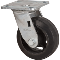 Roulette moul&eacute;, Pivotant, 5" (127 mm), Caoutchouc, 440 lb (199 kg) Quali-T-Solutions