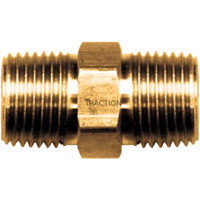 Hex Nipple, Brass, 3/8" x 1/4", NPT x NPT Quali-T-Solutions