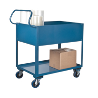 Deep Lipped Service Cart, 2 Tiers, 24" W x 47" H x 36" D, 1200 lbs. Capacity Quali-T-Solutions