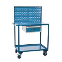 Mobile Service Cart, 2 Tiers, 24" W x 57" H x 40" D, 1200 lbs. Capacity Quali-T-Solutions