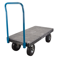 Plastic Platform Truck, 48" L x 24" W, 1200 lbs. Cap., Pneumatic Wheels Quali-T-Solutions