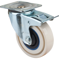 Sandwich Casters, Swivel with Brake, 4" (101.6 mm), Nylon, 440 lbs. (199.58 kg.) Quali-T-Solutions