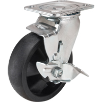 Roulettes haute temp&eacute;rature, Pivotant avec frein, 6" (152,4 mm), Nylon, 880 lb (399 kg) Quali-T-Solutions
