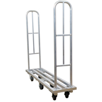 Aluminum U-Boat Platform Truck, 16" W x 63" L, 1322 lbs. Cap., Polyurethane Wheels Quali-T-Solutions