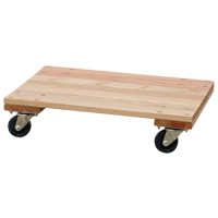 Socle roulant &agrave; plateforme en bois solide, Roues en Caoutchouc, Capacit&eacute; de 900 lb, 16" la x 24" p x 6" h Quali-T-Solutions