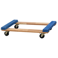Open Deck Rubber Ends Dolly, Wood Frame, 18" W x 30" D x 6" H, 900 lbs. Capacity Quali-T-Solutions