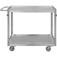 Chariot avec tablettes de calibre industriel, 2 Tiers, 22-1/2" la x 34" h x 42-7/16" p, Capacit&eacute; 600 lb Quali-T-Solutions