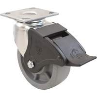 Roulette Emaxx, Pivotant avec frein, 4" (101,6 mm), Envirothane, 1000 lb (453,6 kg) Quali-T-Solutions