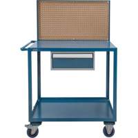 Mobile Service Cart, 2 Tiers, 24" W x 57" H x 40" D, 1200 lbs. Capacity Quali-T-Solutions