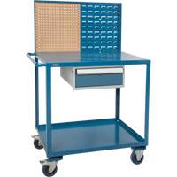 Mobile Service Cart, 2 Tiers, 24" W x 57" H x 40" D, 1200 lbs. Capacity Quali-T-Solutions