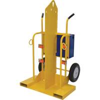 Chariot pour chalumeau et bouteille &agrave; gaz, Roues Rempli de mousse, Base de 24" la x 19-1/2" lo, 500 lb Quali-T-Solutions