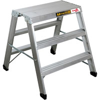 Poste de travail chevalet de sciage portatif, Cadre Aluminium, 12-1/4" p x 36" h Quali-T-Solutions
