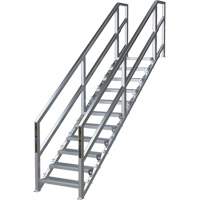SmartStairs 11-16 Steps Modular Construction Stair System, 120" H Quali-T-Solutions