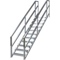 SmartStairs 11-16 Steps Modular Construction Stair System, 120" H Quali-T-Solutions