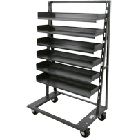Chariot &agrave; cadre en A robuste &agrave; un c&ocirc;t&eacute; avec 6 plateaux, 38" x 25" x 63", Capacit&eacute; 2500 lb Quali-T-Solutions