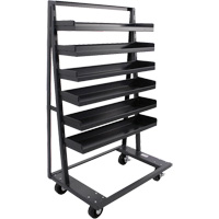 Chariot &agrave; cadre en A robuste &agrave; un c&ocirc;t&eacute; avec 6 plateaux &agrave; rebords, 38" x 25" x 63", Capacit&eacute; 2500 lb Quali-T-Solutions