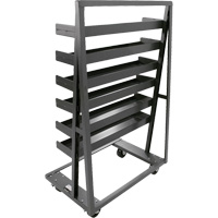 Chariot &agrave; cadre en A robuste &agrave; un c&ocirc;t&eacute; avec 6 plateaux &agrave; rebords, 38" x 25" x 63", Capacit&eacute; 2500 lb Quali-T-Solutions