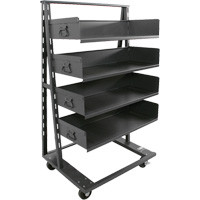 Chariot &agrave; cadre en A robuste &agrave; un c&ocirc;t&eacute; avec 4 grands plateaux, 38" x 25" x 63", Capacit&eacute; 2500 lb Quali-T-Solutions
