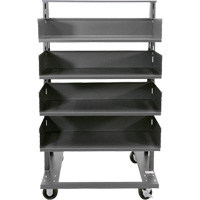 Chariot &agrave; cadre en A robuste &agrave; un c&ocirc;t&eacute; avec 4 grands plateaux, 38" x 25" x 63", Capacit&eacute; 2500 lb Quali-T-Solutions