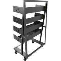 Chariot &agrave; cadre en A robuste &agrave; un c&ocirc;t&eacute; avec 4 grands plateaux, 38" x 25" x 63", Capacit&eacute; 2500 lb Quali-T-Solutions