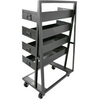 Chariot &agrave; cadre en A robuste &agrave; un c&ocirc;t&eacute; avec 4 grands plateaux &agrave; rebord, 38" x 25" x 63", Capacit&eacute; 2500 lb Quali-T-Solutions