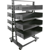 Chariot &agrave; cadre en A robuste &agrave; deux c&ocirc;t&eacute;s avec 8 plateaux &agrave; rebords, 38" x 30" x 63", Capacit&eacute; 2500 lb Quali-T-Solutions