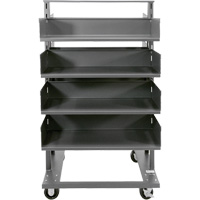 Chariot &agrave; cadre en A robuste &agrave; deux c&ocirc;t&eacute;s avec 8 plateaux &agrave; rebords, 38" x 30" x 63", Capacit&eacute; 2500 lb Quali-T-Solutions