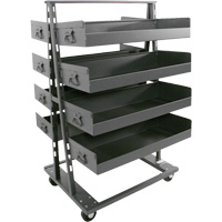 Chariot &agrave; cadre en A robuste &agrave; deux c&ocirc;t&eacute;s avec 8 grands plateaux &agrave; rebords, 38" x 30" x 63", Capacit&eacute; 2500 lb Quali-T-Solutions