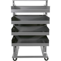 Chariot &agrave; cadre en A robuste &agrave; deux c&ocirc;t&eacute;s avec 8 grands plateaux &agrave; rebords, 38" x 30" x 63", Capacit&eacute; 2500 lb Quali-T-Solutions